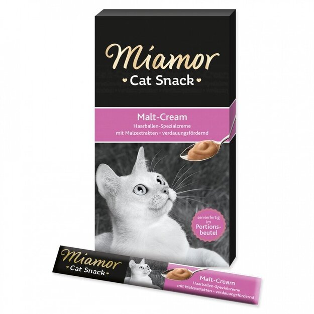 Miamor skanėstai katėms - salyklo ekstrakto kremas, 6*15 g, Miamor Malt Cream