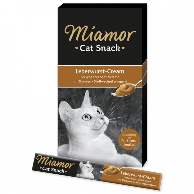 Miamor skanėstai katėms - kepenų pašteto kremas, 6*15 g, Miamor Liver Pate Cream