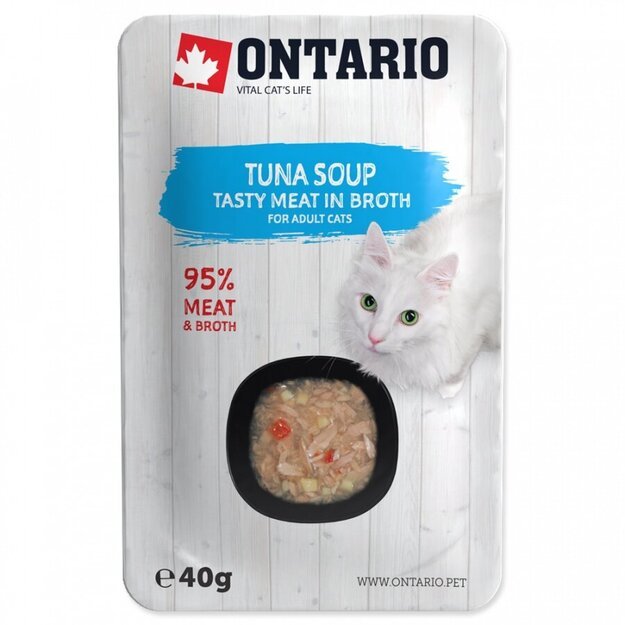Ontario sriuba katėms su tunu ir daržovėmis, 40 g, Ontario Soup Adult Tuna with Vegetables