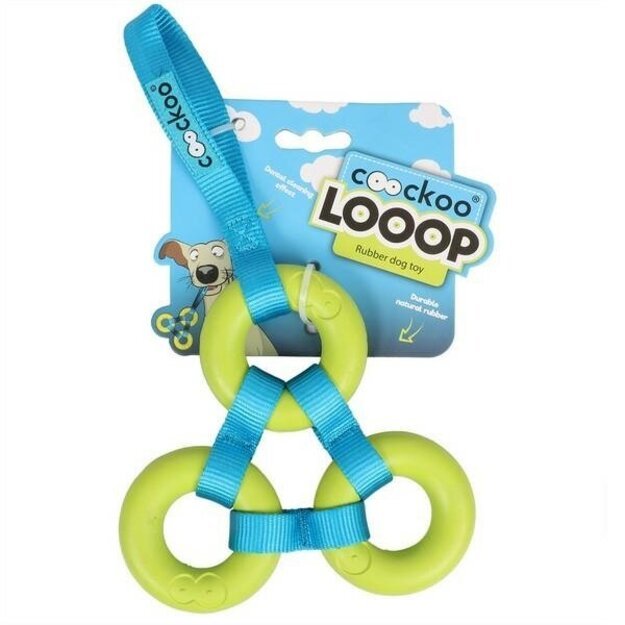 Žaislas šuniui Coockoo Looop 26*15*2 cm - suverti guminiai žiedai su rankena