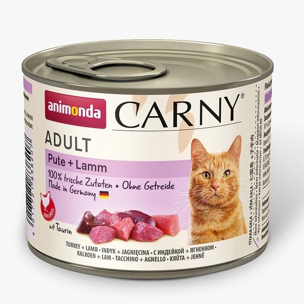 Animonda Carny Adult Turkey + Lamb – konservai katėms su kalakutiena ir ėriena, 200 g