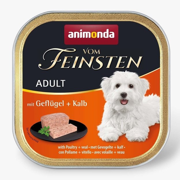 Animonda Vom Feinsten Adult with Poultry and Veal – konservai suaugusiems šunims su paukštiena ir veršiena, 150 g