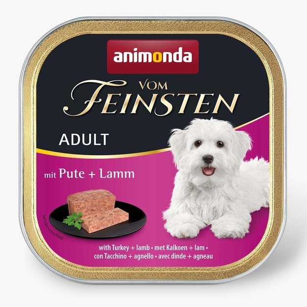 Animonda Vom Feinsten Adult with Turkey and Lamb – konservai suaugusiems šunims su kalakutiena ir ėriena, 150 g