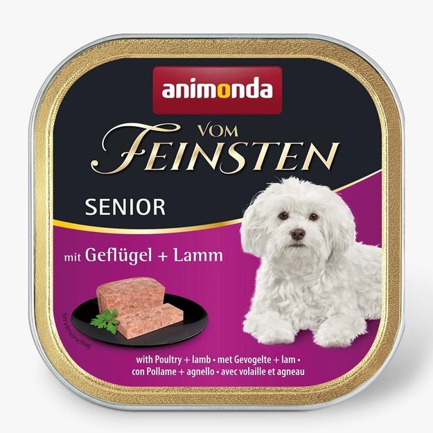 Animonda Vom Feinsten Senior with Poultry and Lamb – konservai vyresniems šunims su paukštiena ir ėriena, 150 g