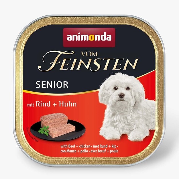 Animonda Vom Feinsten Senior with Beef and Chicken – konservai vyresniems šunims su jautiena ir vištiena, 150 g