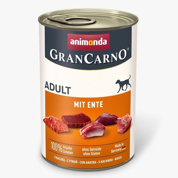 Animonda GranCarno Adult Duck: konservai suaugusiems šunims su šviežia antiena, 400 g