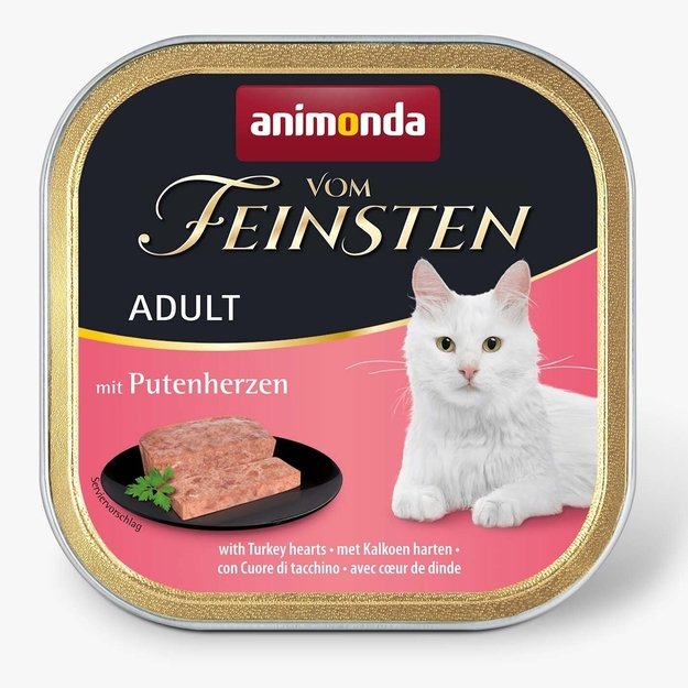 Animonda Vom Feinsten Adult with Turkey Hearts – konservai katėms su kalakutų širdimis, 100 g