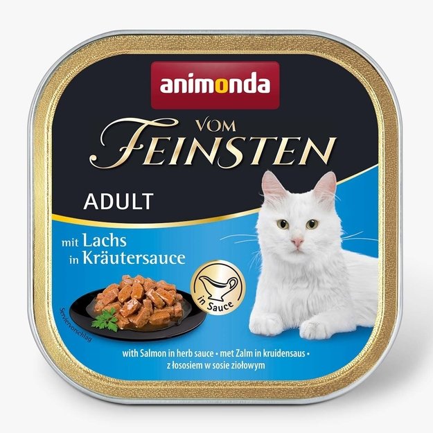 Animonda Vom Feinsten Adult with Salmon in Herbs Sauce – konservai katėms su lašiša žolelių padaže, 100 g