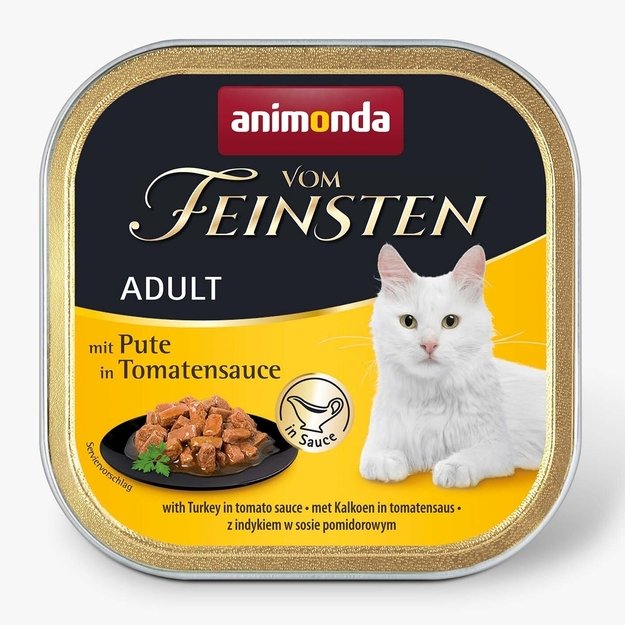 Animonda Vom Feinsten Adult with Turkey in Tomato Sauce – konservai katėms su kalakutiena pomidorų padaže, 100 g