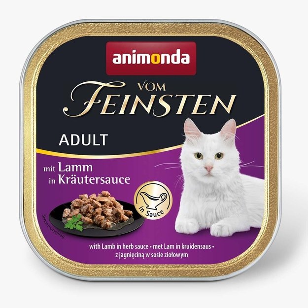 Animonda Vom Feinsten Adult with Lamb in Herbs Sauce – konservai katėms su ėriena žolelių padaže, 100 g