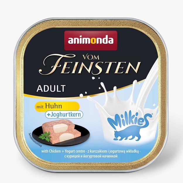 Animonda Vom Feinsten Adult with Chicken and Yougurt Core – konservai katėms su vištiena ir jogurto įdaru, 100 g