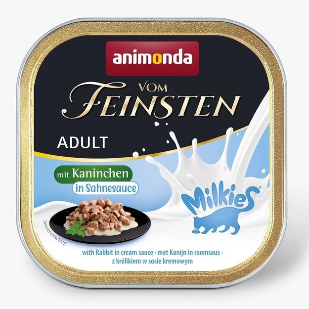 Animonda Vom Feinsten Adult with Rabbit in Cream Sauce – konservai katėms su triušiena grietinėlės padaže, 100 g