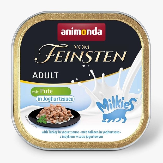 Animonda Vom Feinsten Adult with Turkey in Yougurt Sauce – konservai katėms su kalakutiena jogurto padaže, 100 g