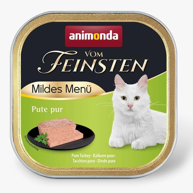 Animonda Vom Feinsten Adult Pate Mild Menu with pure Turkey – konservai katėms Švelnusis meniu su gryna kalakutiena, 100 g