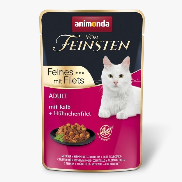 Animonda konservai katėms su veršienos ir vištienos filė, 85 g,  Vom Feinsten Adult Feines with Veal and Chicken Fillet