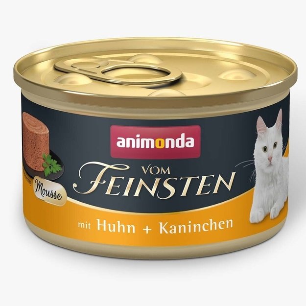 Animonda Vom Feinsten Mousse Adult with Chicken and Rabbit – konservai katėms: Putėsiai su vištiena ir triušiena, 85 g