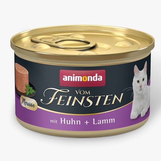 Animonda Vom Feinsten Mousse Adult with Chicken and Lamb – konservai katėms: Putėsiai su vištiena ir ėriena, 85 g
