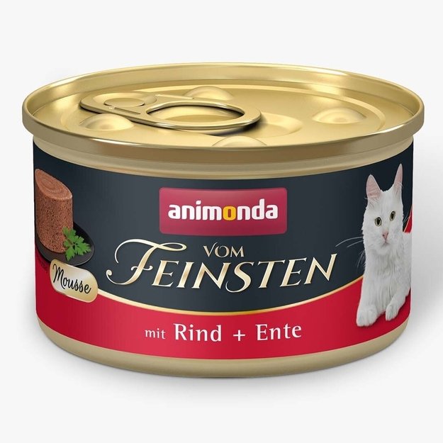 Animonda Vom Feinsten Mousse Adult with Beef and Duck – konservai katėms: Putėsiai su jautiena ir antiena, 85 g