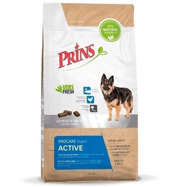 Prins ProCare Super Active sausas maistas augantiems ir aktyviems šunims 15 kg