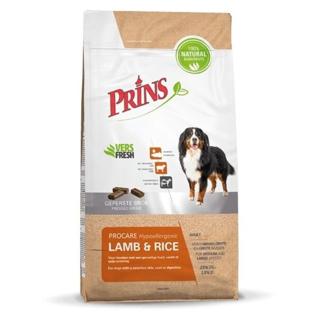 Prins ProCare Lamb Rice Hypoallergic sausas pašaras suaugusiems šunims turintiems jautrią odą ir kailį 15 kg