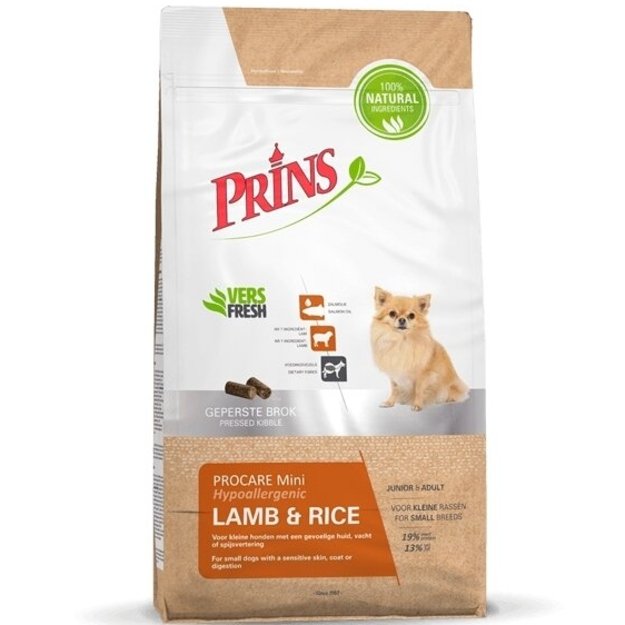 Prins ProCare Mini Lamb & Rice Hypoallergic sausas maistas suaugusiems mažų veislių šunims turintiems jautrią odą ir kailį 15 kg