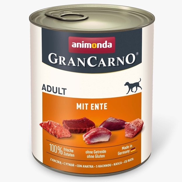 Animonda GranCarno Adult Duck: konservai suaugusiems šunims su šviežia antiena, 800 g