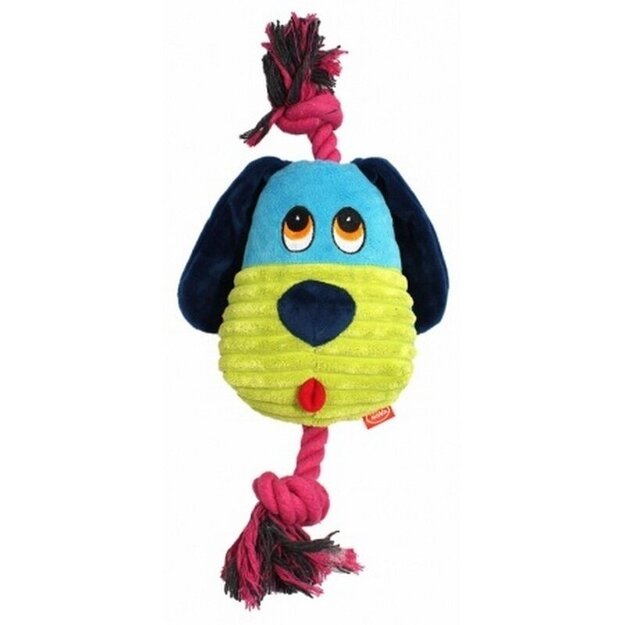 Žaislas šuniui - Pliušinis šuo su virve, 30 cm