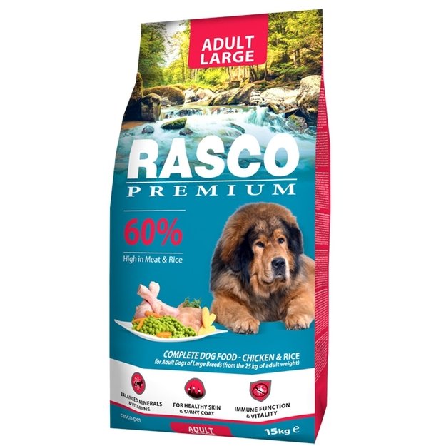 Rasco Premium Adult Large Breed, 15 kg, pašaras suaugusiems didelių veislių šunims