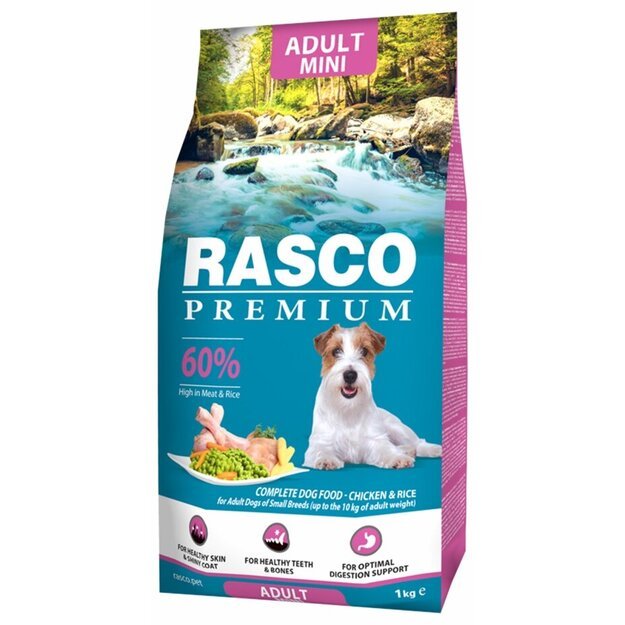 Rasco Premium Adult Mini, 1 kg, pašaras suaugusiems mažų veislių šunims