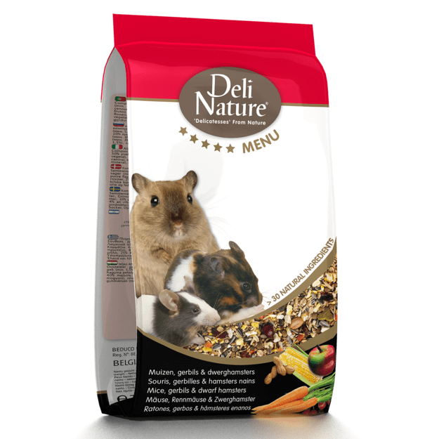 Deli Nature Menu Super Premium pašaras pelėms, smiltpelėms, mažiems žiurkėnams, 750 g