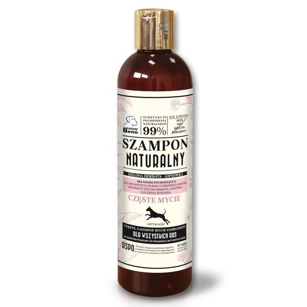 Natūralus šampūnas dažnam šuns prausimui, Super Beno, 300 ml