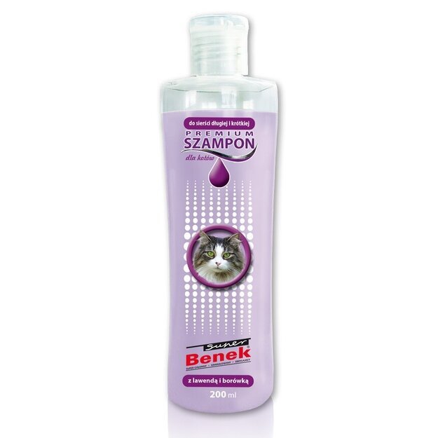 Šampūnas trumpaplaukėms ir ilgaplaukėms katėms, Super Beno Premium, 250 ml
