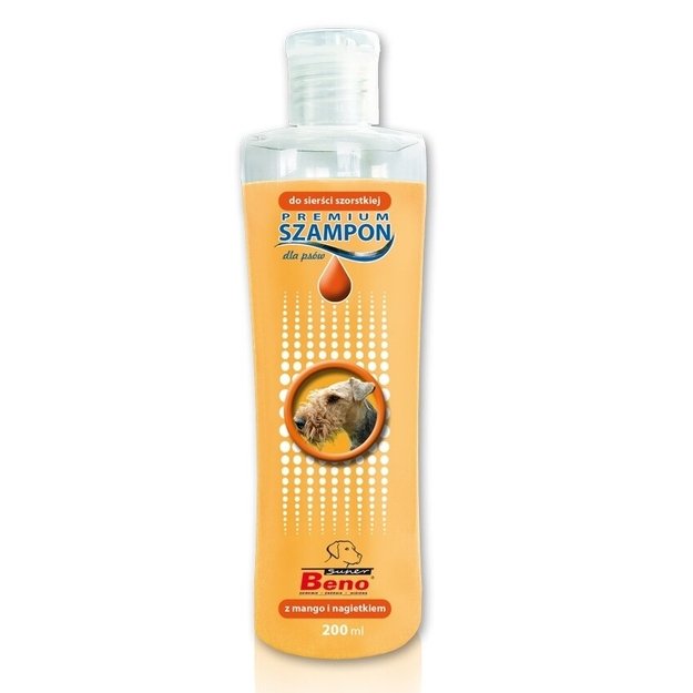 Šampūnas šiukščiaplaukiams šunims su mango ir medetkų ekstraktais, Super Beno, 250 ml