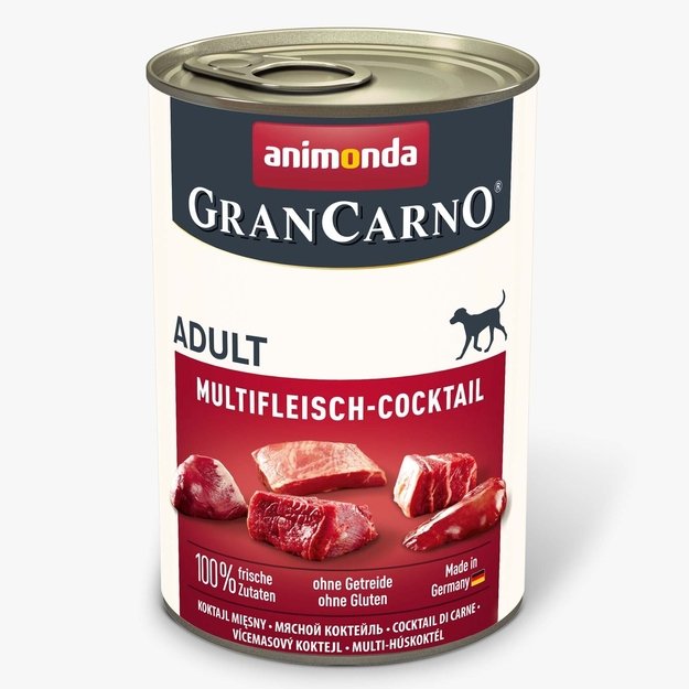 Animonda GranCarno Adult Multi-Meat Coctail: konservai suaugusiems šunims Mėsos kokteilis, 400 g