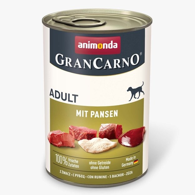 Animonda GranCarno Adult Rumen: konservai suaugusiems šunims su galvijų prieskrandžiais, 400 g