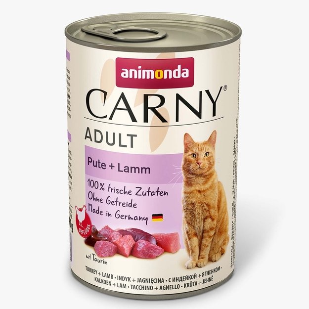 Animonda Carny Adult Turkey + Lamb – konservai katėms su kalakutiena ir ėriena, 400 g