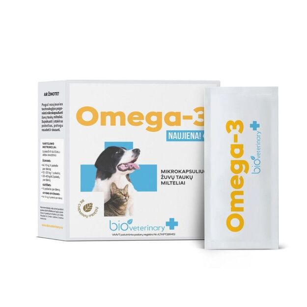 Papildas gyvūnams BIOVETERINARY Omega-3, 28 pok.
