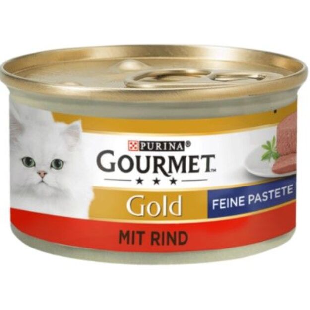 Paštetas katėms su jautiena Gourmet Gold, 85 g
