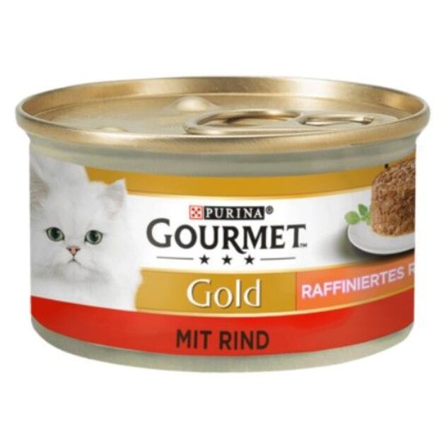 Ragu katėms su jautiena Gourmet Gold Ragout, 85 g