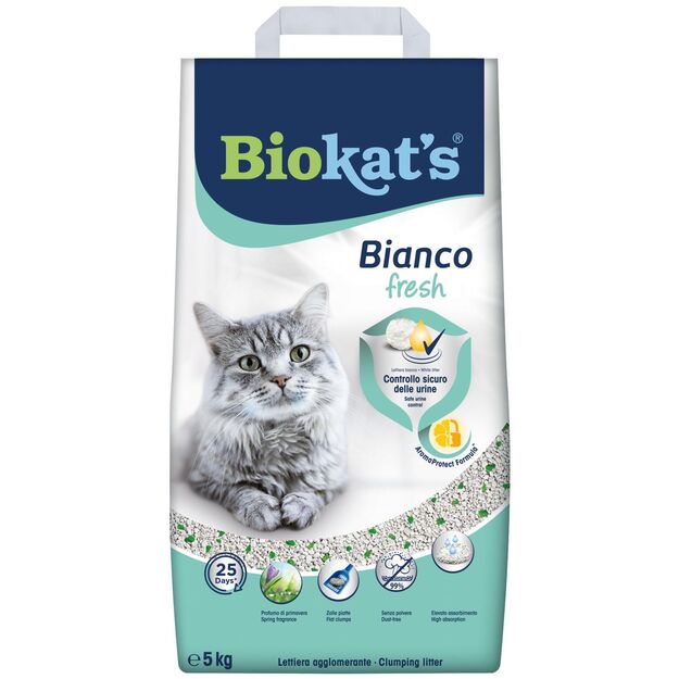 Kraikas katėms Biokat's Bianco Fresh Hygienic, sušokantis, 5 kg