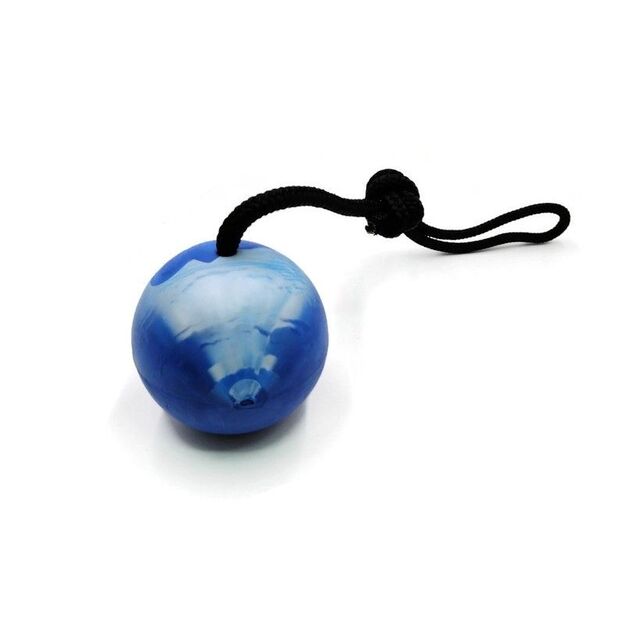 Žaislas šuniui - Guminis kvepiantis kamuoliukas su virve, 7 cm