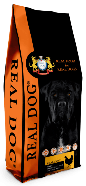 Real Dog Adult Large-Giant Breeds su vištiena ir ryžiais 20kg