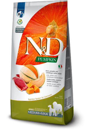 FARMINA N&D PUMPKIN - DOG Dry Duck&Cantaloupe ADULT MEDIUM MAXI 12 kg
