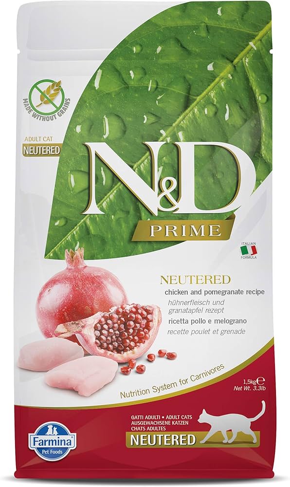 FARMINA N&D PRIME - CAT Dry Chicken&Pomegr NEUTERED ADULT 1,5 kg