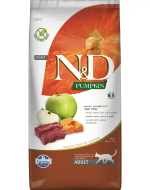 FARMINA N&D PUMPKIN - CAT Dry Venison&Apple ADULT 5 kg