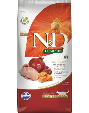 FARMINA N&D PUMPKIN - CAT Dry Quail&Pomegr NEUTERED ADULT 5 kg