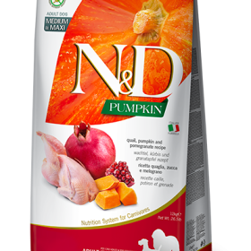 FARMINA N&D PUMPKIN - DOG Dry Quail&Pomegr ADULT MEDIUM MAXI 12 kg