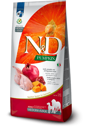 FARMINA N&D PUMPKIN - DOG Dry Quail&Pomegr ADULT MEDIUM MAXI 12 kg