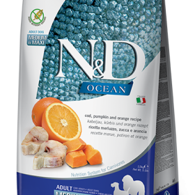 FARMINA N&D OCEAN - DOG Dry Cod Pumpkin&Orange ADULT MED&MAX 2,5 kg