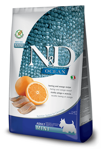 FARMINA N&D OCEAN - DOG Dry Herring&Orange ADULT MINI 2,5 kg